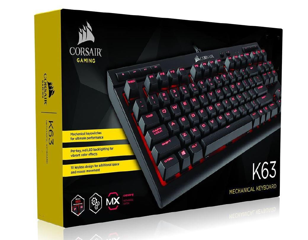 Corsair Gamingâ„¢ K63 Compact Mechanical Keyboard, Cherry MX Red, Backlit Red LED (LS) CORSAIR