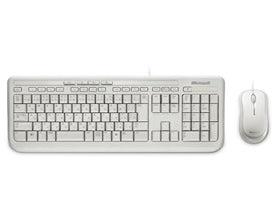MICROSOFT Wired Desktop 600 White USB White Mouse & Keyboard Retail Pack MICROSOFT