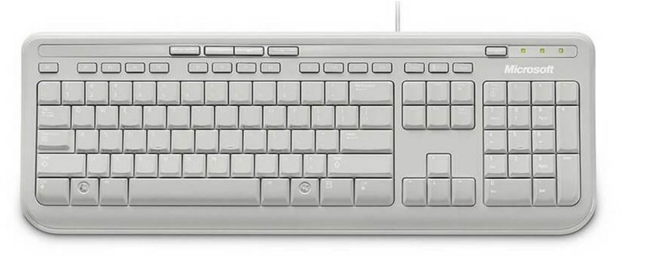 MICROSOFT Wired 600 Keyboard Only USB, 3 Year, ANB-00034 Retail Pack, White MICROSOFT
