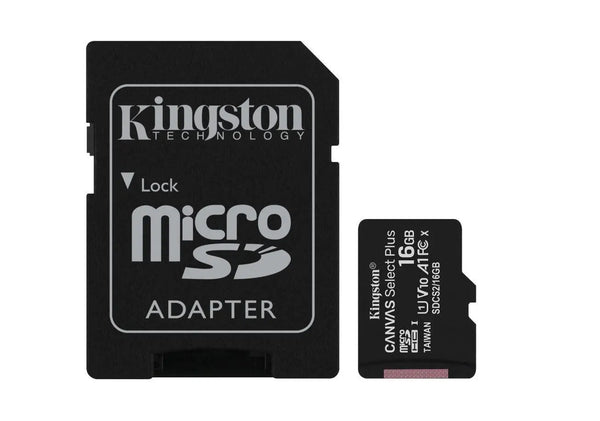 KINGSTON 16GB MicroSD SDHC SDXC Class10 UHS-I Memory Card 100MB/s Read 10MB/s Write with standard SD adaptor ~FMK-SDCS-16 SDCS/16G KINGSTON