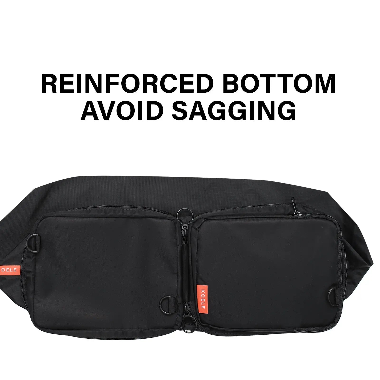 KOELE Black Shopper Bag Tote Bag Foldable Travel Laptop Grocery KO-DUAL Deals499