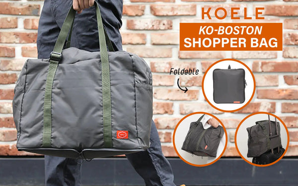 KOELE Khaki Shopper Bag Travel Duffle Bag Foldable Laptop Luggage KO-BOSTON Deals499