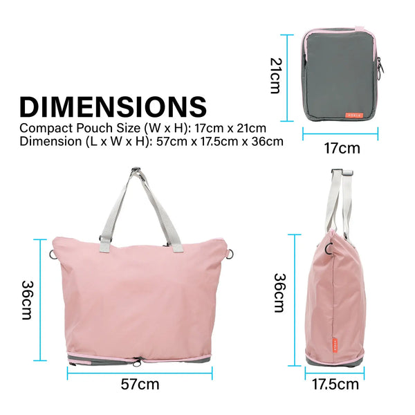 KOELE Pink Shopper Bag Tote Bag Foldable Travel Laptop Grocery KO-DUAL Deals499