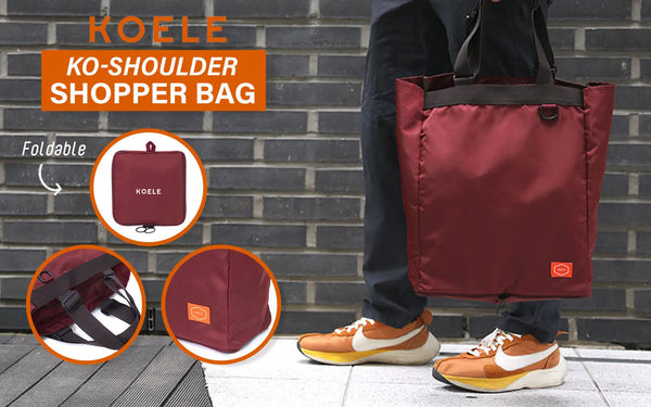KOELE Wine Shopper Bag Tote Bag Foldable Travel Laptop Grocery KO-SHOULDER Deals499