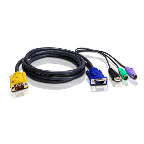 Aten 1.8m 3in1 VGA, PS/2 + USB Console KVM Cable SPHD-15M for CL5808, CL5816, CS82U, CS84U ATEN