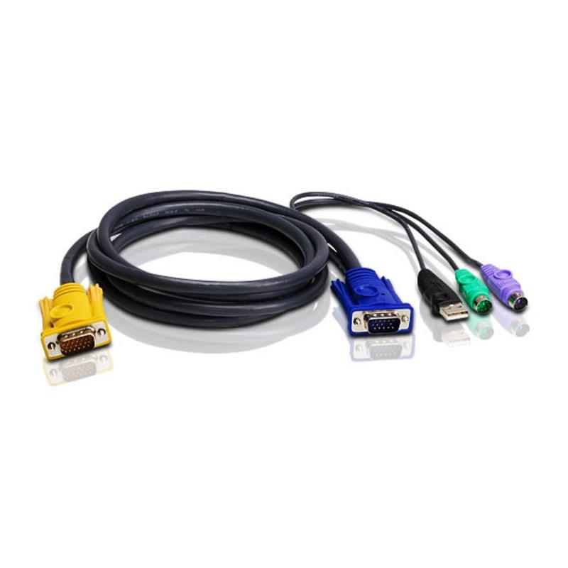 Aten 3.0m 3in1 VGA, PS/2 + USB Console KVM Cable SPHD-15M for CL5808, CL5816, CS82U, CS84U ATEN