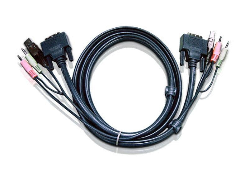 ATEN KVM Cable 1.8m with DVI-D (Dual Link), USB & Audio to DVI-D (Dual Link), USB & Audio to suit CS178xA, CS164x ATEN