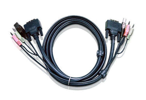 ATEN KVM Cable 1.8m with DVI-I (Single Link), USB & Audio to DVI-I (Single Link), USB & Audio ATEN