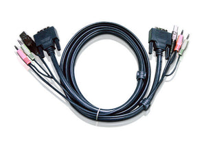 ATEN KVM Cable 5m with DVI-D (Dual Link), USB & Audio to DVI-D (Dual Link), USB & Audio to suit CS178xA, CS164x ATEN