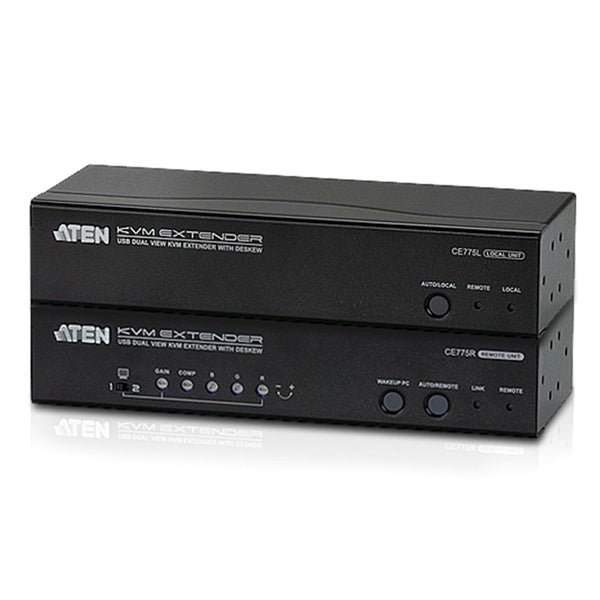 Aten USB Dual VGA Cat 5 KVM Extender with Deskew, extends up to 1280 x 1024 @ 300m and 1920 x 1200 @ 60Hz @ 150 m, extends RS232 and audio ATEN