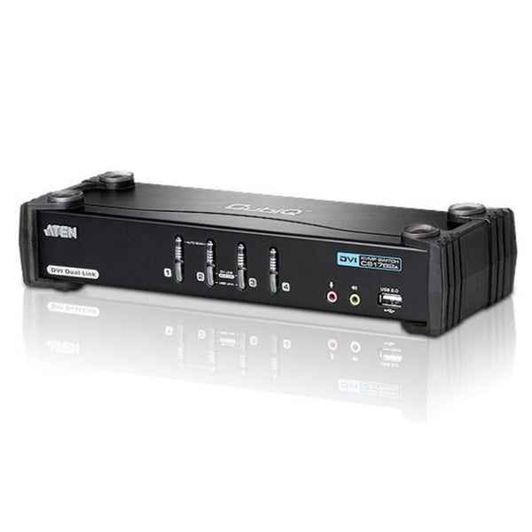 Aten 4 Port USB Dual-Link DVI KVMP Switch with 7.1 Audio and USB 2.0 Hub - Cables Included ATEN