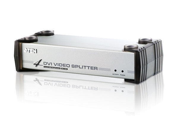 ATEN Video Splitter 4 Port DVI Video Splitter w/ Audio, 1920x1200@60Hz, Cascadable to 3 Levels (Up to 64 Outputs) ATEN