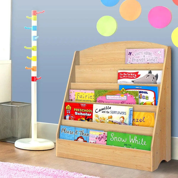 Keezi 5 Tiers Kids Bookshelf Magazine Shelf Rack Organiser Bookcase Display Deals499