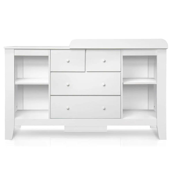 Keezi Baby Change Table Tall boy Drawers Dresser Chest Storage Cabinet White Deals499