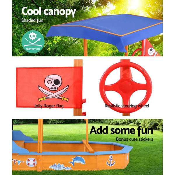 Keezi Boat-shaped Canopy Sand Pit Deals499