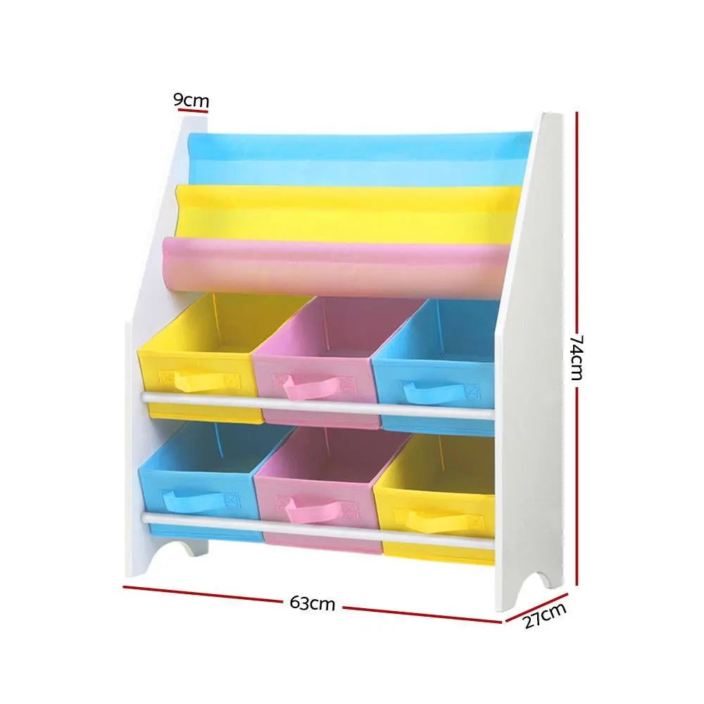 Keezi Kids Bookcase Childrens Bookshelf Toy Storage Organizer 2 Tiers Shelves Deals499