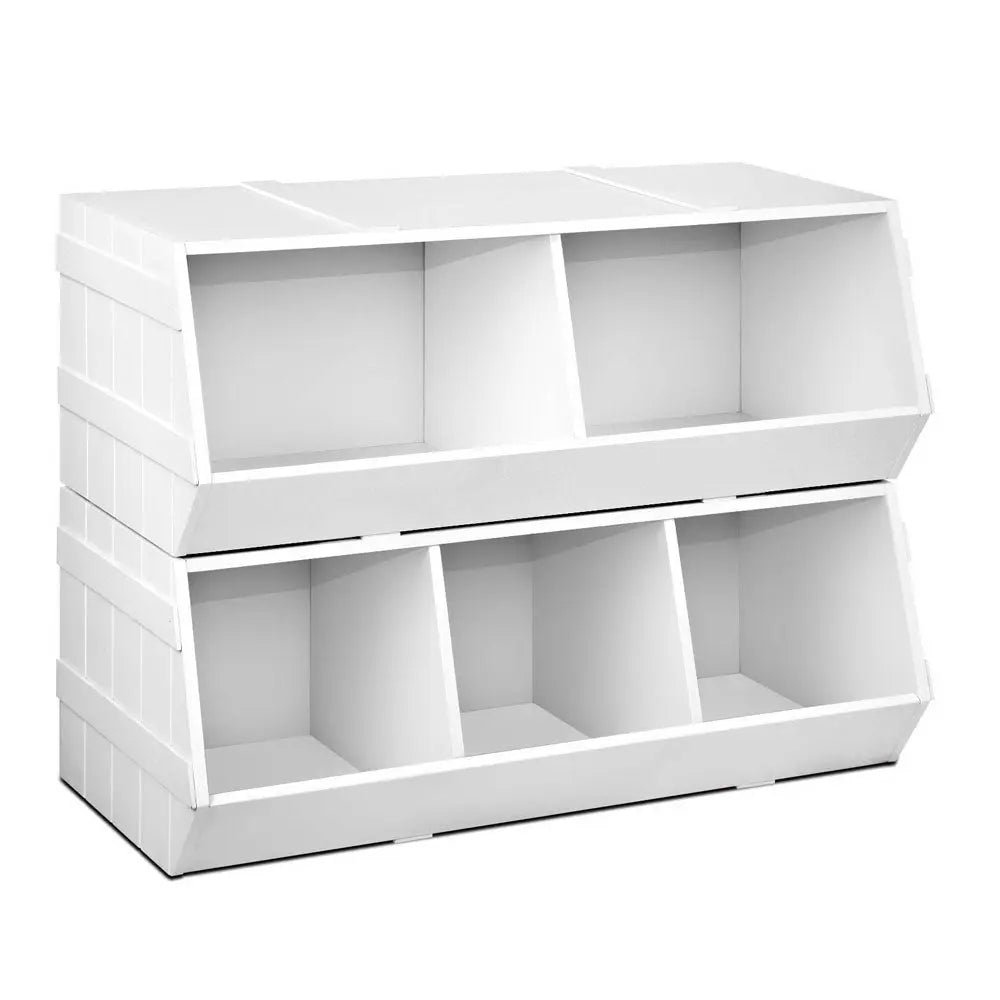 Keezi Kids Toy Box Stackable Bookshelf Storage Organiser Bookcase Shelf Deals499