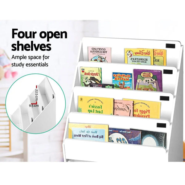 Keezi Kids White Bookshelf Storage Organiser Bookcase Drawers Children Shelf Deals499