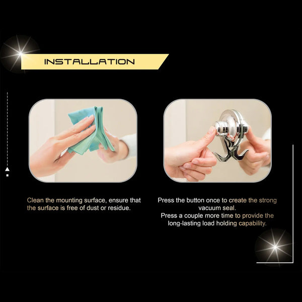 KiahLoc 4PC Chrome 72mm Suction Hook Removable Deals499