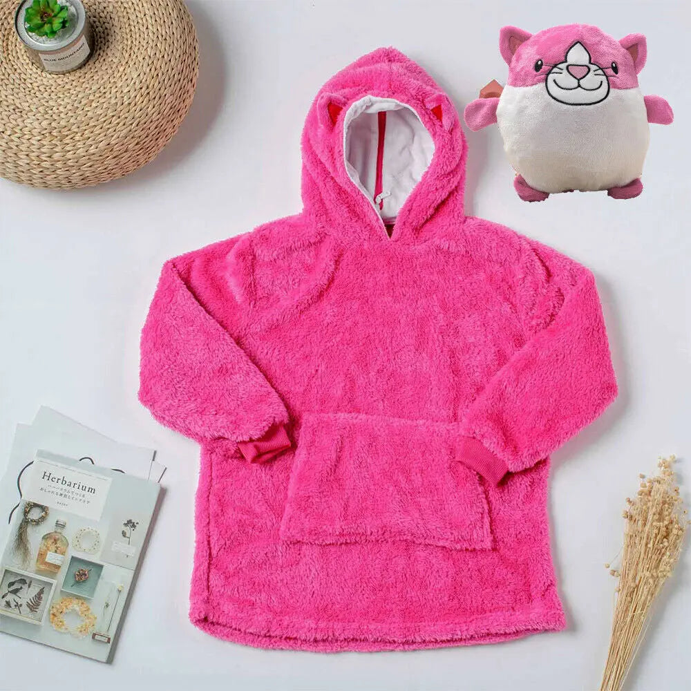 Kids Comfy Blanket Hoodie Ultra Plush Giant Sweatshirt Huggle Fleece Warm Hooded Deals499
