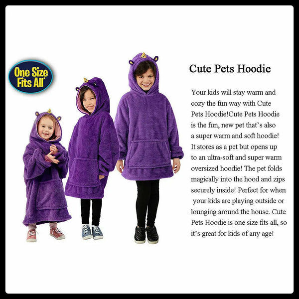 Kids Comfy Blanket Hoodie Ultra Plush Giant Sweatshirt Huggle Fleece Warm Hooded Deals499