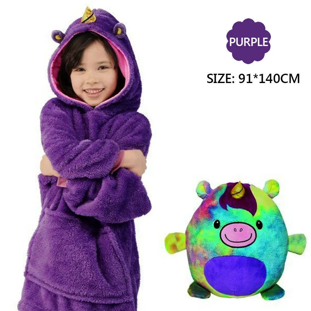 Kids Comfy Blanket Hoodie Ultra Plush Giant Sweatshirt Huggle Fleece Warm Hooded Deals499