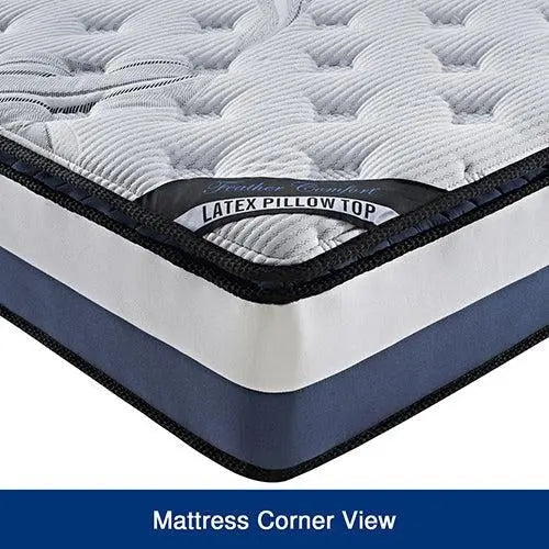 King Single Mattress Latex Pillow Top Pocket Spring Foam Medium Firm Bed Deals499