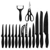 Kitchen 17 Pc Knife Set w/ Block & Sharpener Chef Bread Steak Knives Deals499