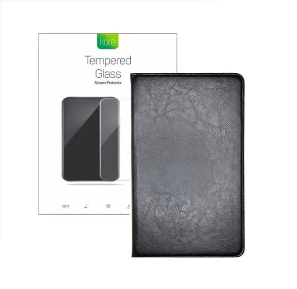 Kore Bundle Pack for Samsung Galaxy Tab A 10.1  - Binder Case & Tempered Glass Screen Protector KORE