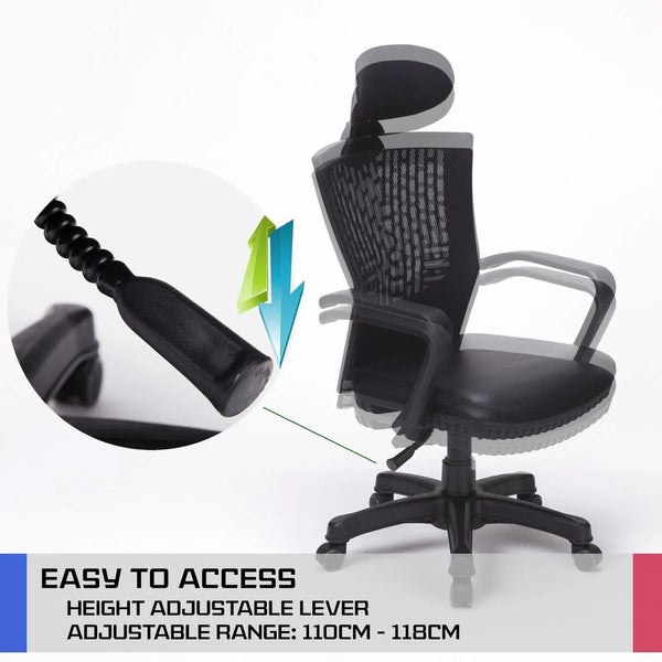 Korean Black Office Chair Ergonomic Chill Deals499