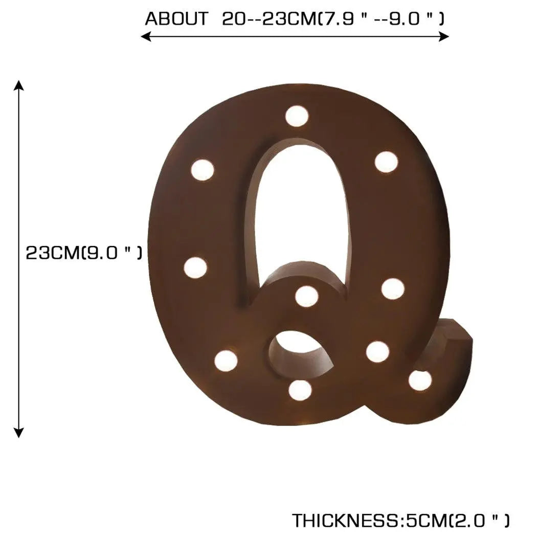 LED Metal Letter Lights Free Standing Hanging Marquee Event Party D?cor Letter Q Deals499