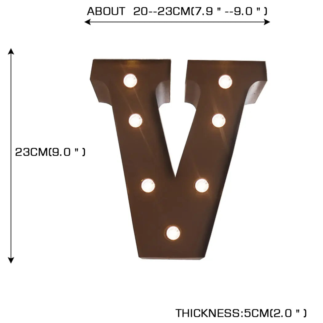 LED Metal Letter Lights Free Standing Hanging Marquee Event Party D?cor Letter V Deals499