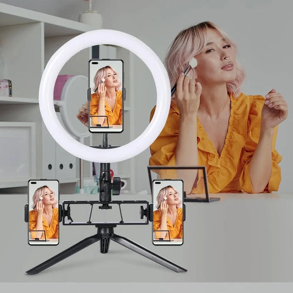 LED Ring Light with Tripod Stand Phone Holder Dimmable Studio Photo Makeup Lamp Type2 Deals499