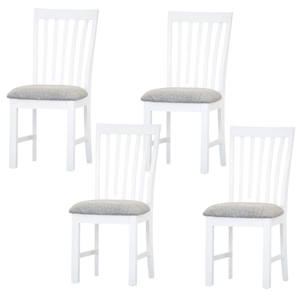 Laelia Dining Chair Set of 4 Solid Acacia Timber Wood Coastal Furniture - White Deals499