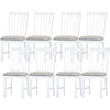Laelia Dining Chair Set of 8 Solid Acacia Timber Wood Coastal Furniture - White Deals499