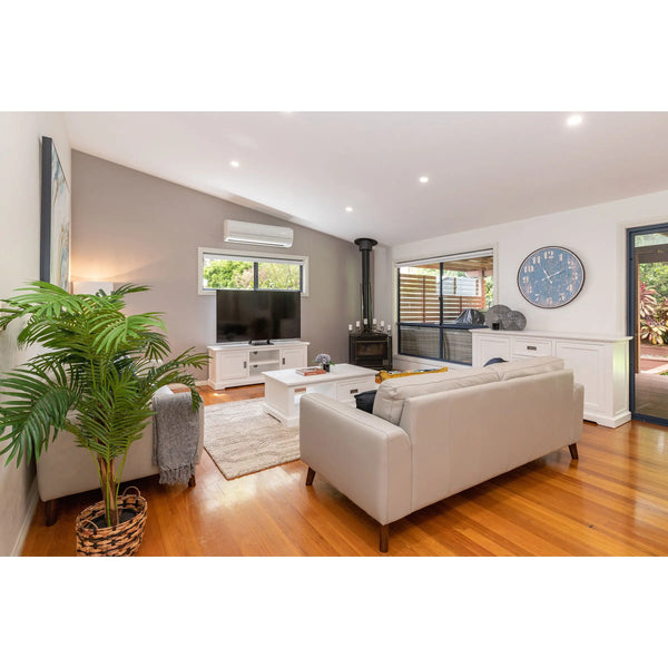 Laelia ETU Entertainment TV Unit 160cm 2 Door Solid Acacia Wood Coastal - White Deals499