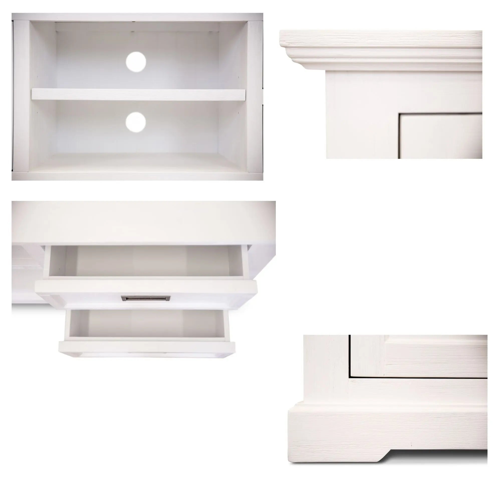 Laelia ETU Entertainment TV Unit 220cm 2 Door Solid Acacia Wood Coastal - White Deals499