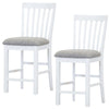 Laelia Tall Bar Chair Stool Set of 2 Solid Acacia Wood Coastal Furniture - White Deals499