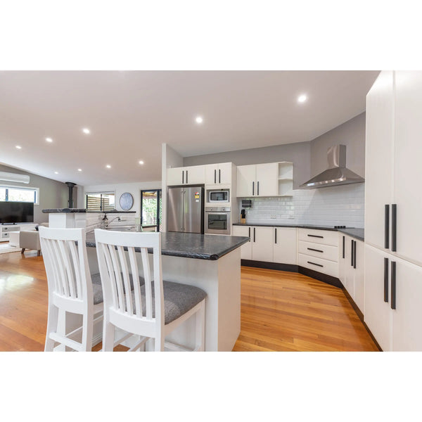 Laelia Tall Bar Chair Stool Set of 4 Solid Acacia Wood Coastal Furniture - White Deals499