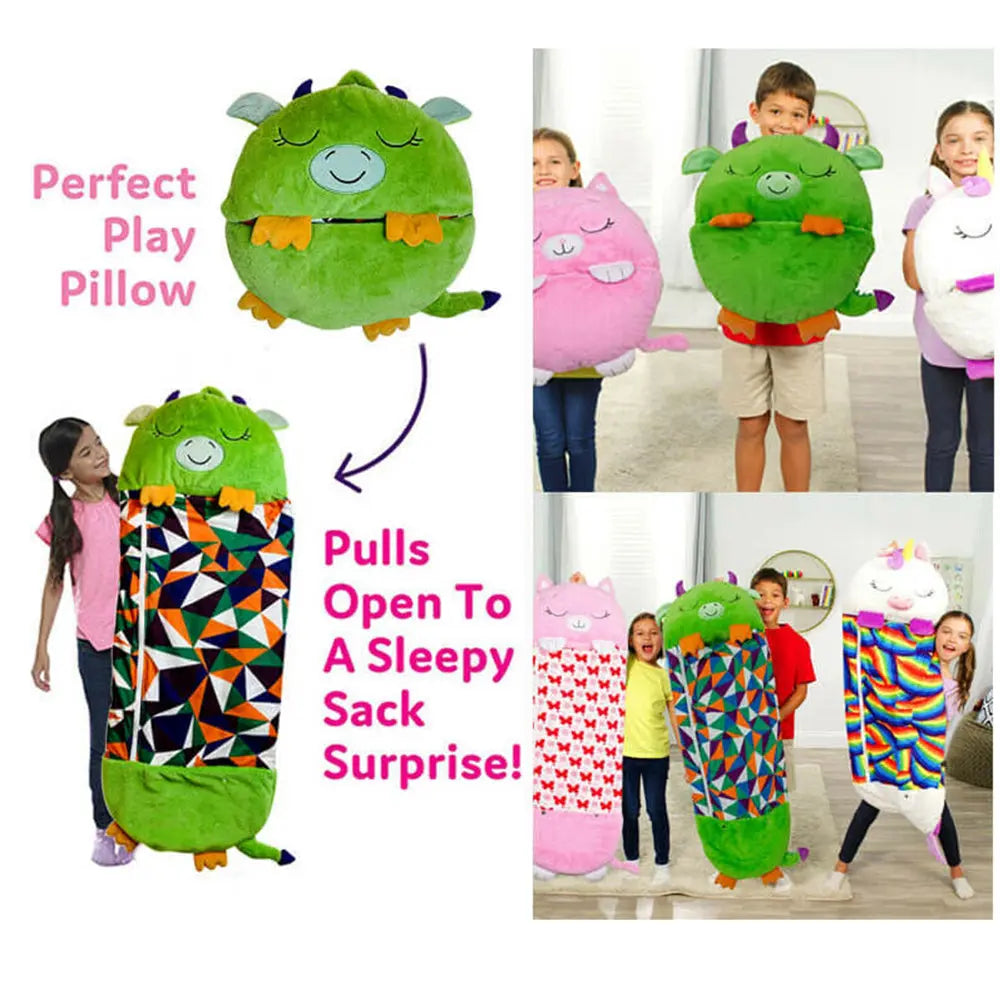 Large Size Happy Sleeping Bag Child Pillow Birthday Gift Camping Kids Nappers Green Deals499