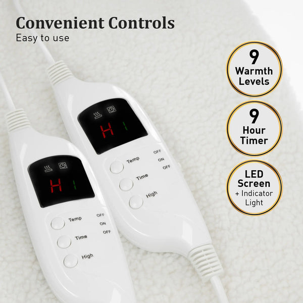 Laura Hill Electric Blanket Heated Fitted King Size Bed Safety 9 Heat Levels from Deals499 at Deals499
