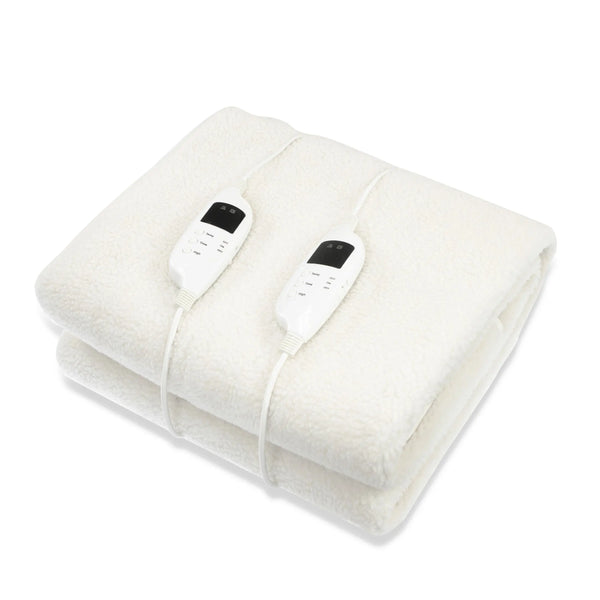 Laura Hill Heated Electric Blanket Double Size Fitted Fleece Underlay Winter Throw - White from Deals499 at Deals499