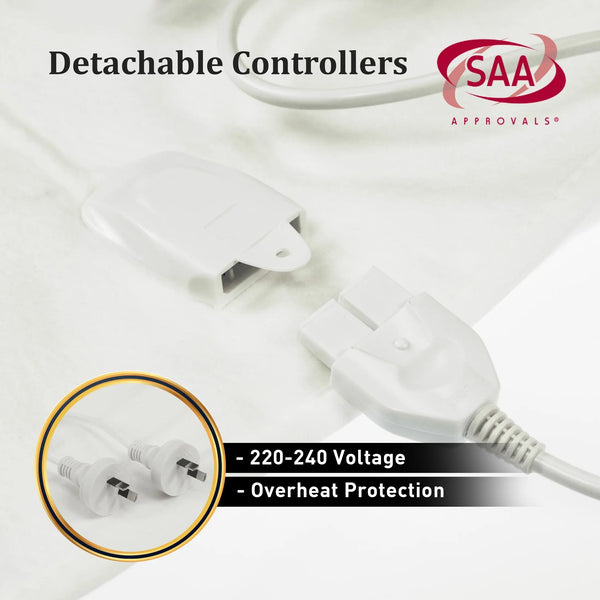 Laura Hill Heated Electric Blanket Double Size Fitted Polyester Underlay Winter Throw - White from Deals499 at Deals499