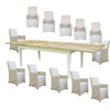 Lavasa 13pc Dining Set Extendable Mango Wood Table 210-310cm 12 Carver Chair Deals499
