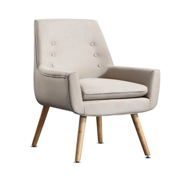 Levede 2x Upholstered Fabric Dining Chair Kitchen Wooden Modern Cafe Chairs Deals499