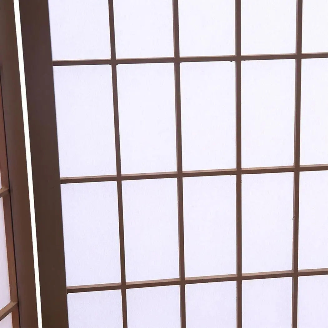 Levede 3 Panel Room Divider Screen Door Stand Privacy Fringe Wood Fold Grey Deals499