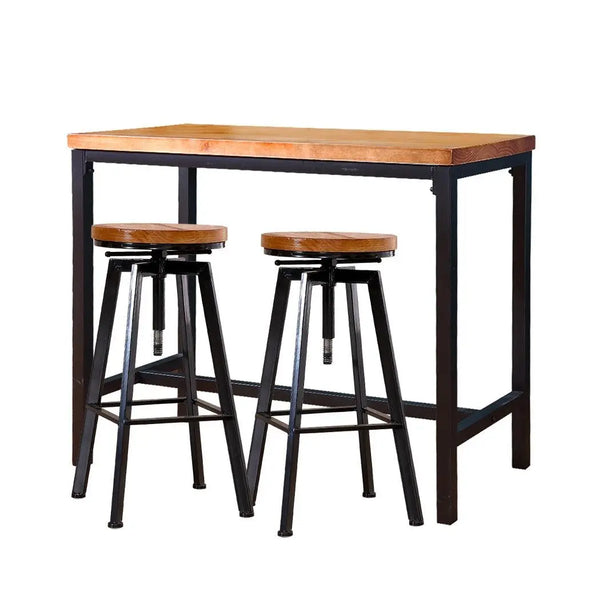 Levede 3pc Industrial Pub Table Bar Stools Wood Chair Set Home Kitchen Furniture Deals499