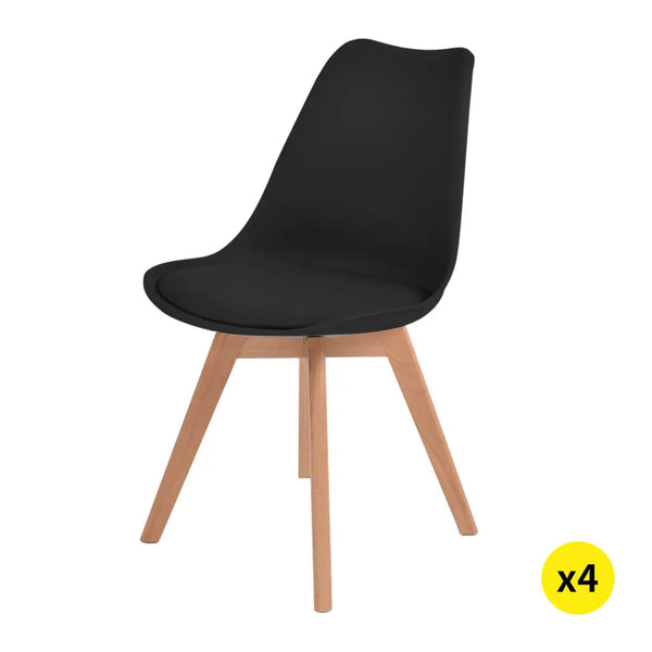 Levede 4x Retro Replica PU Leather Dining Chair Office Cafe Lounge Chairs Deals499