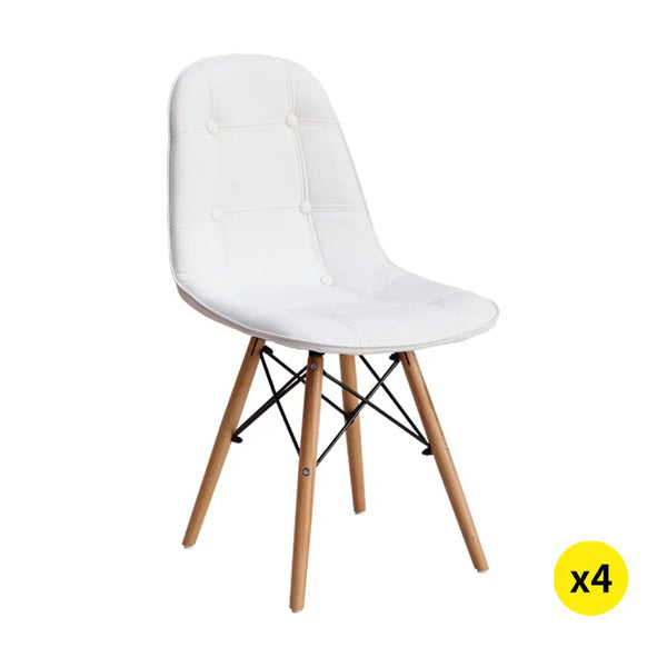 Levede 4x Retro Replica PU Leather Dining Chair Office Cafe Lounge Chairs Deals499