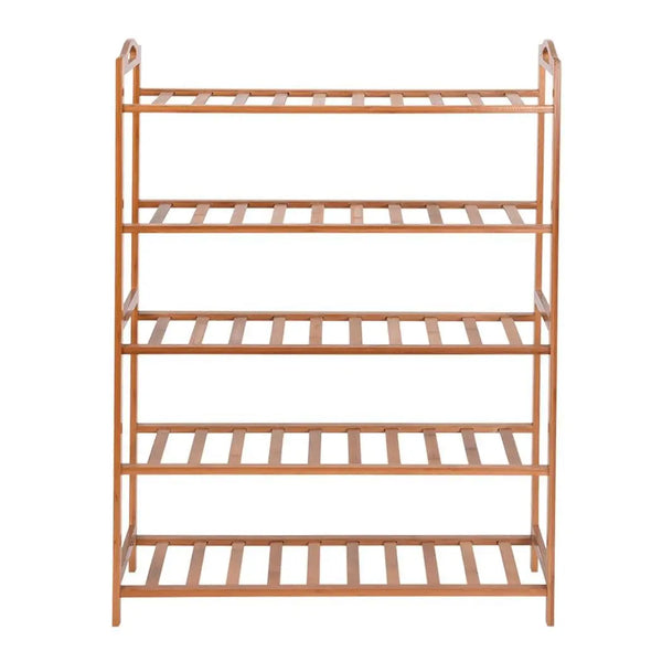 Levede 5 Tiers Bamboo Shoe Rack Storage Organizer Wooden Shelf Stand Shelves Deals499